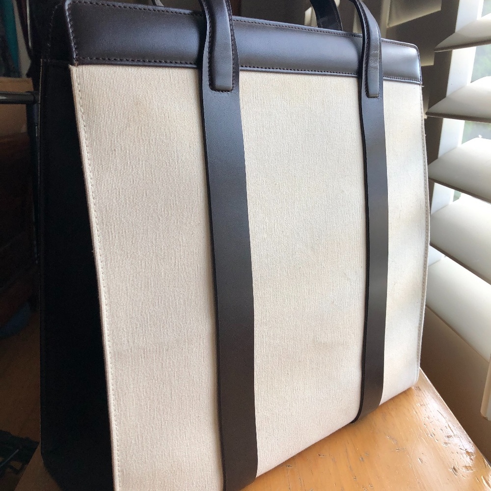 GIORGIO ARMANI white linen bag